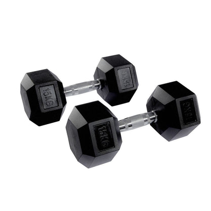 Hex Rubber Dumbbell Pairs (KG)