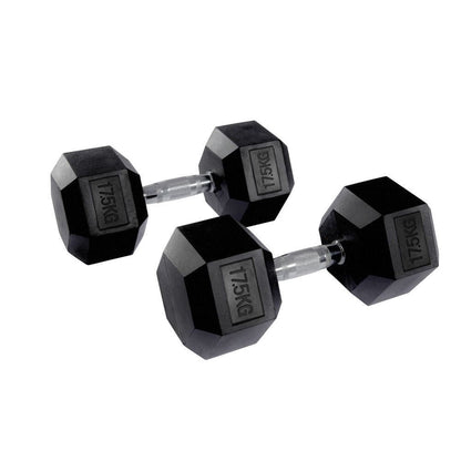 Hex Rubber Dumbbell Pairs (KG)