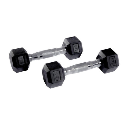 Hex Rubber Dumbbell Pairs (KG)