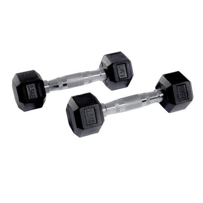 Hex Rubber Dumbbell Pairs (KG)