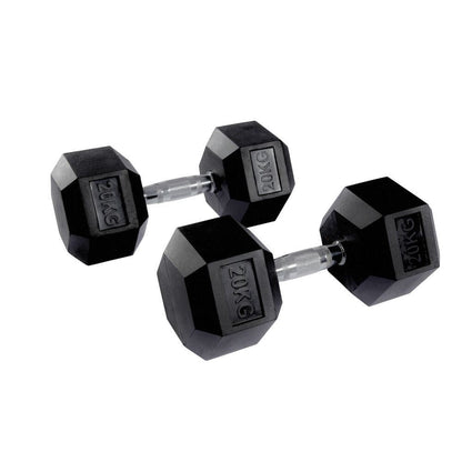 Hex Rubber Dumbbell Pairs (KG)