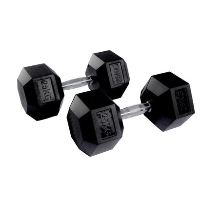 Hex Rubber Dumbbell Pairs (KG)