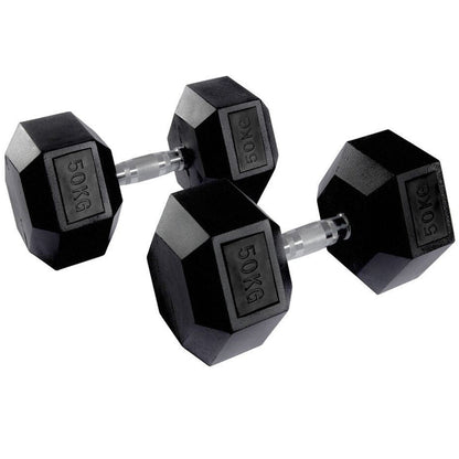 Hex Rubber Dumbbell Pairs (KG)