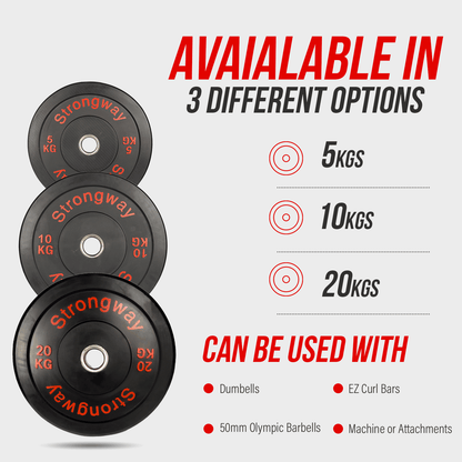 50KG/ 70KG/ 100KG/ 120KG/ 150KG Olympic Bumper Weight Plates Set