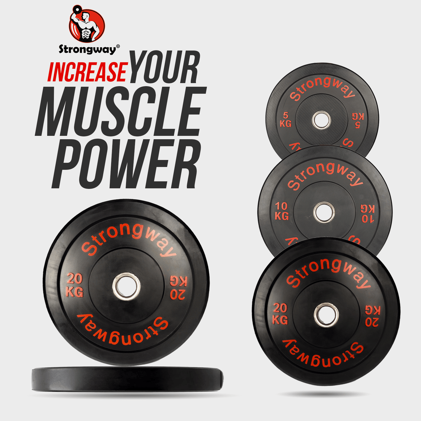 50KG/ 70KG/ 100KG/ 120KG/ 150KG Olympic Bumper Weight Plates Set