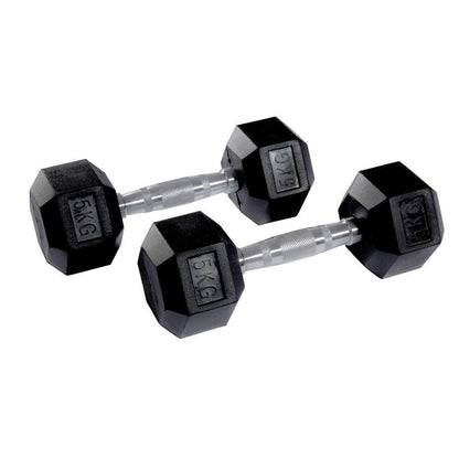 Hex Rubber Dumbbell Pairs (KG)
