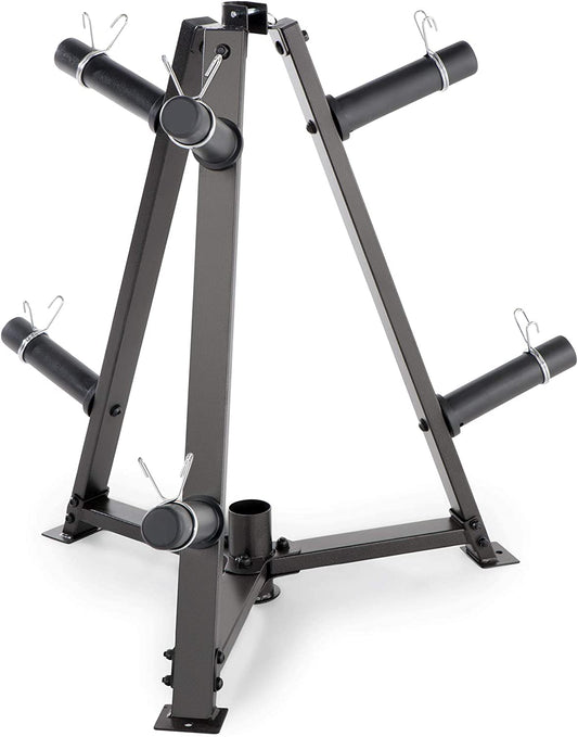 6-Peg Weight Plate Tree and Vertical Bar Holder Storage Rack