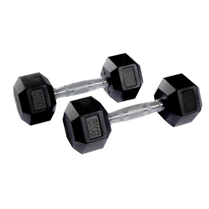 Hex Rubber Dumbbell Pairs (KG)