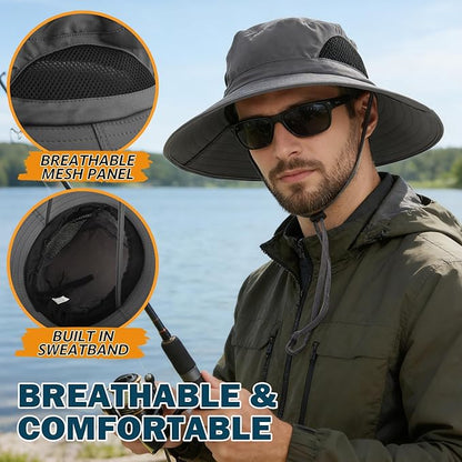 Wide Brim UPF 50+ Waterproof Packable Sun Hat