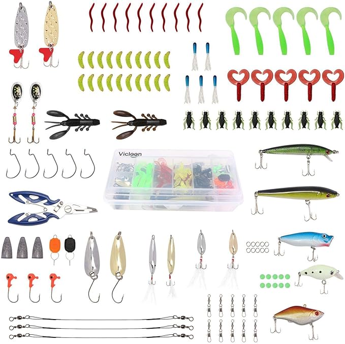 Vicloon 120PCS Fishing Lures Kit