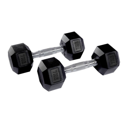 Hex Rubber Dumbbell Pairs (KG)