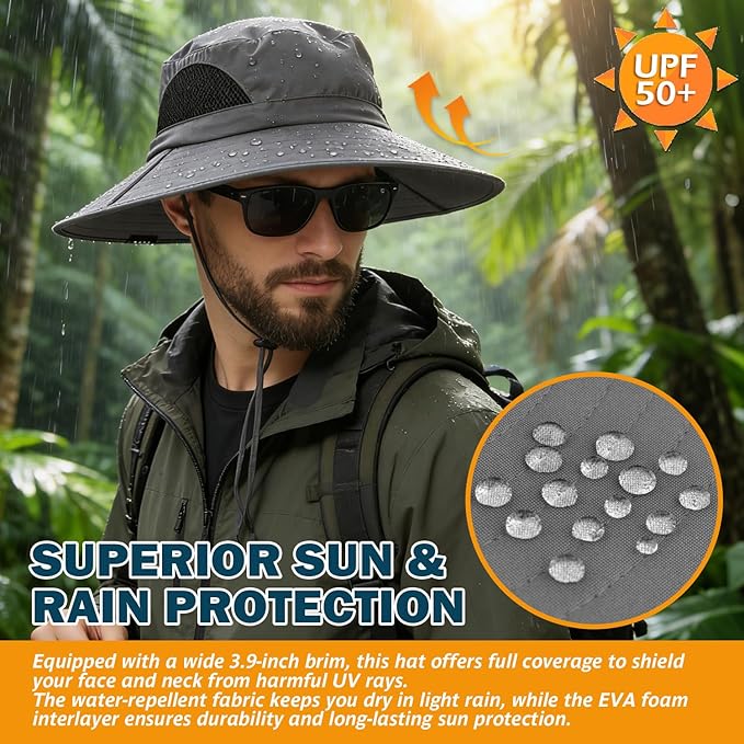 Wide Brim UPF 50+ Waterproof Packable Sun Hat