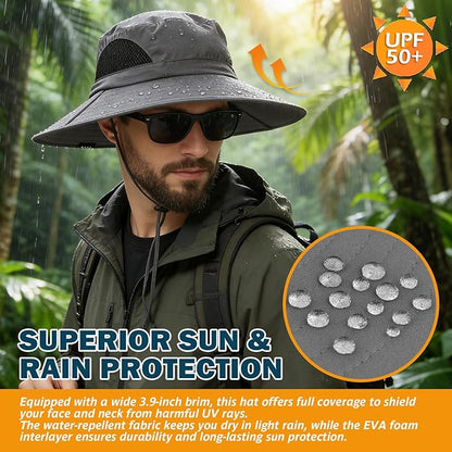 Wide Brim UPF 50+ Waterproof Packable Sun Hat