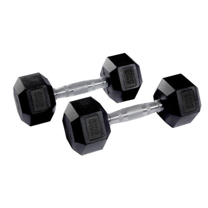 Hex Rubber Dumbbell Pairs (KG)