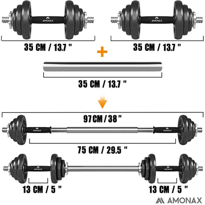 Cast Iron Adjustable Dumbbell Set for Home Gym (15–50kg)
