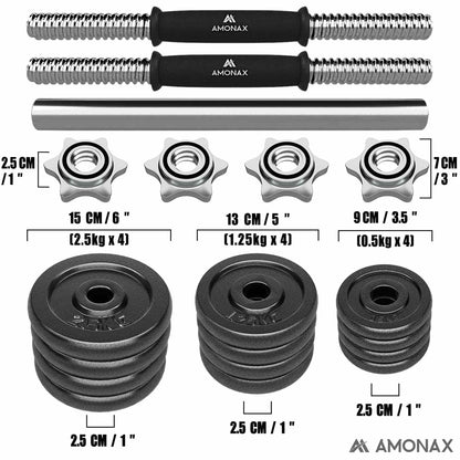 Cast Iron Adjustable Dumbbell Set for Home Gym (15–50kg)