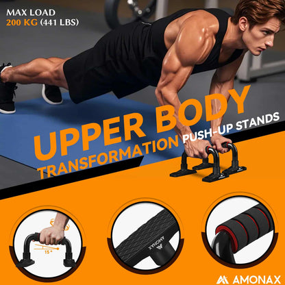 Ab Roller Set with Skipping Rope & Push Up Bars – Home Workout Kit for Core Training