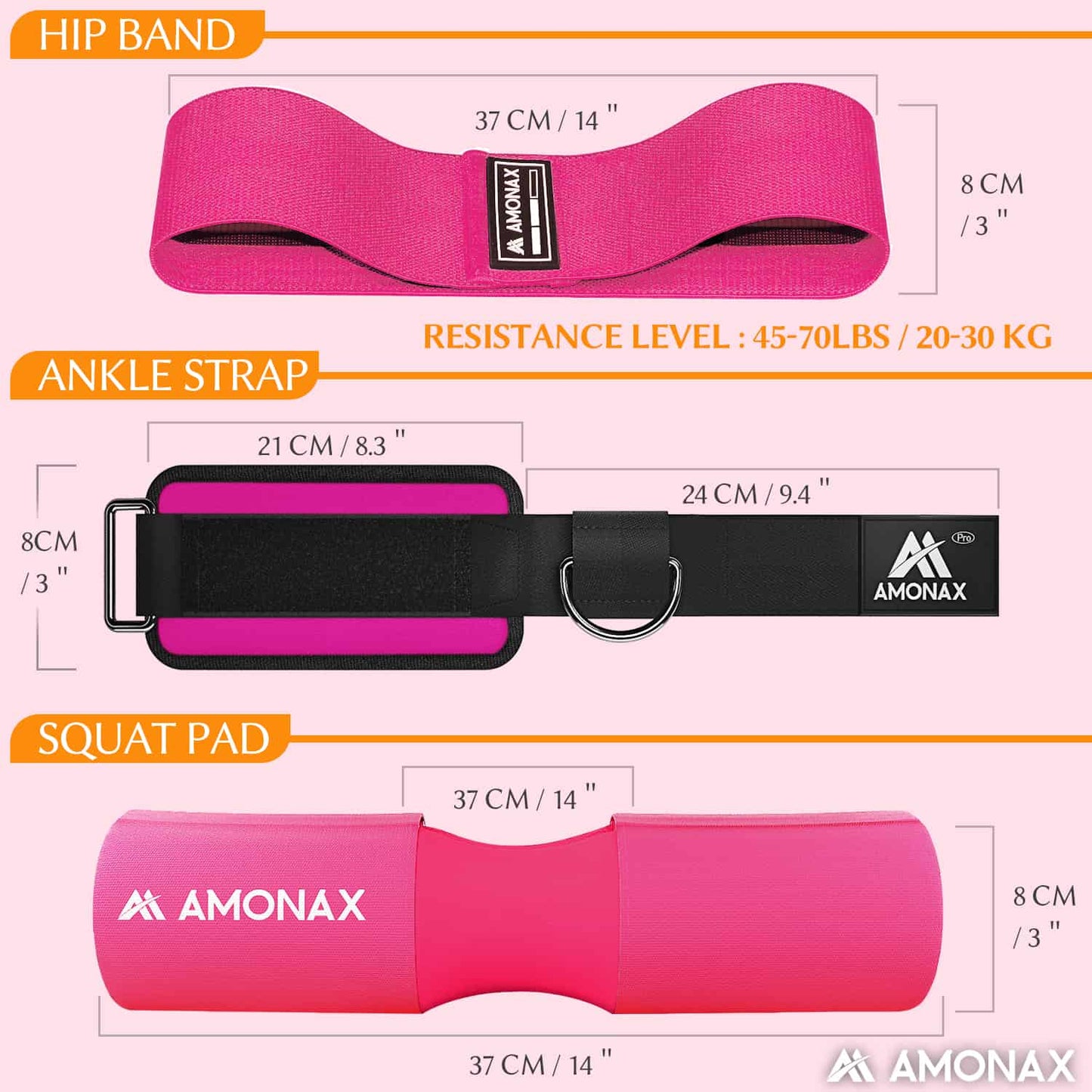 Gym Barbell Pad Set – Fitness Kit with Hip Band & Ankle Straps