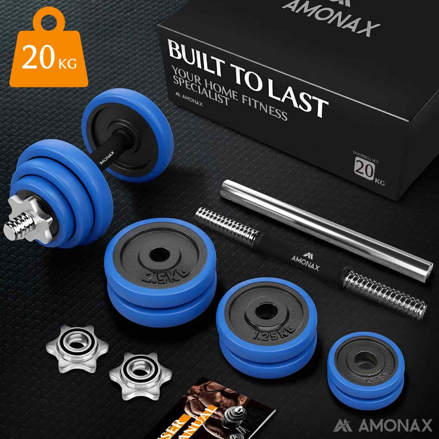 Cast Iron Adjustable Dumbbell Set for Home Gym (15–50kg)