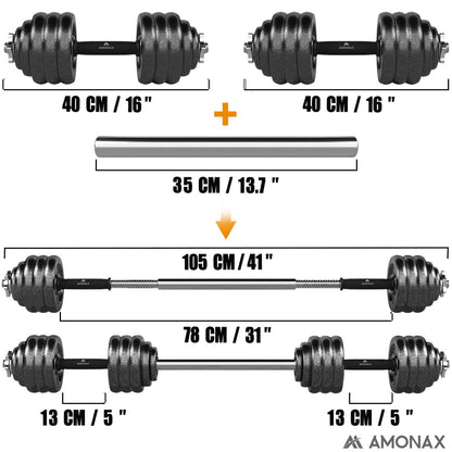 Cast Iron Adjustable Dumbbell Set for Home Gym (15–50kg)