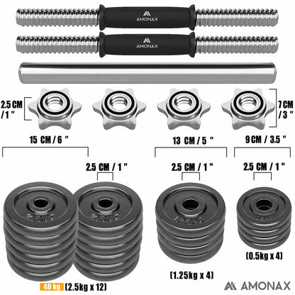 Cast Iron Adjustable Dumbbell Set for Home Gym (15–50kg)