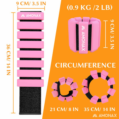 Adjustable Wrist Weights for Yoga, Walking & Home Workout - – 1lb/2lb Pair