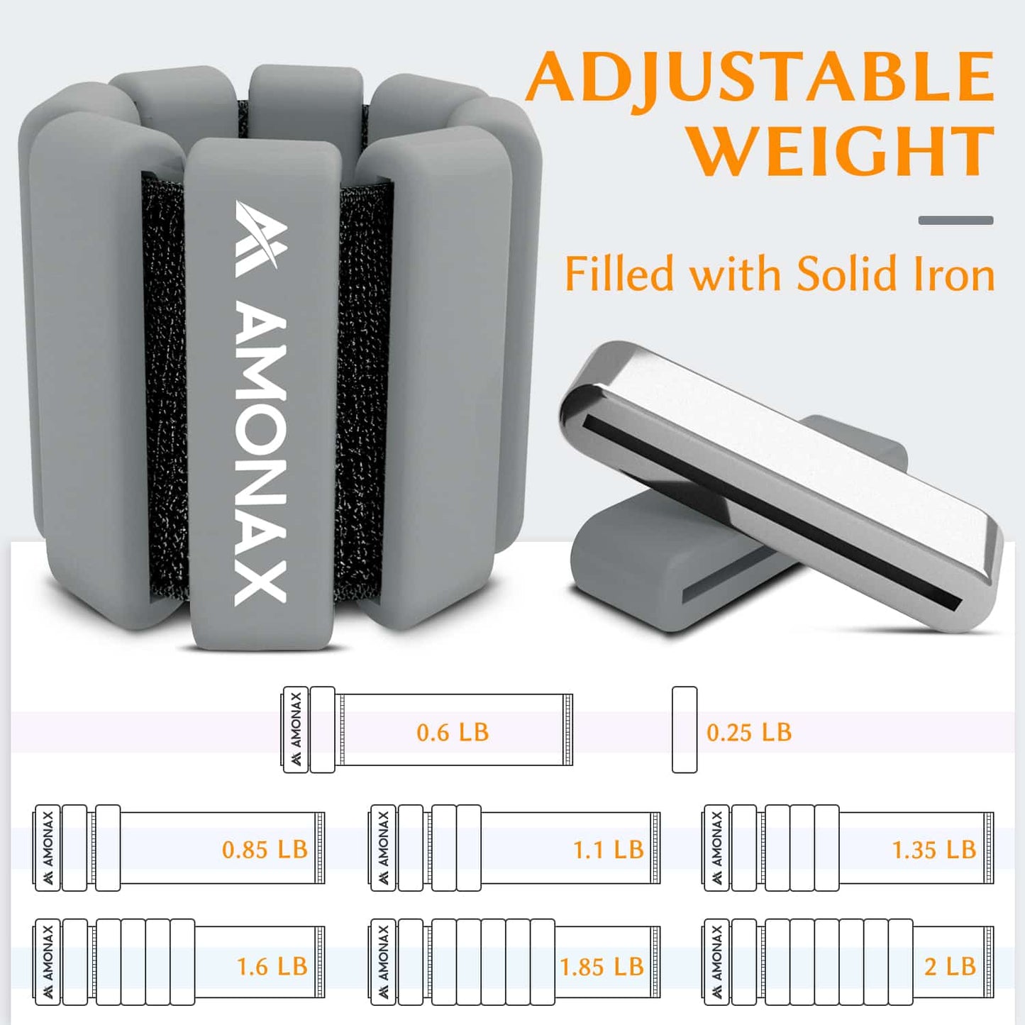 Adjustable Wrist Weights for Yoga, Walking & Home Workout - – 1lb/2lb Pair