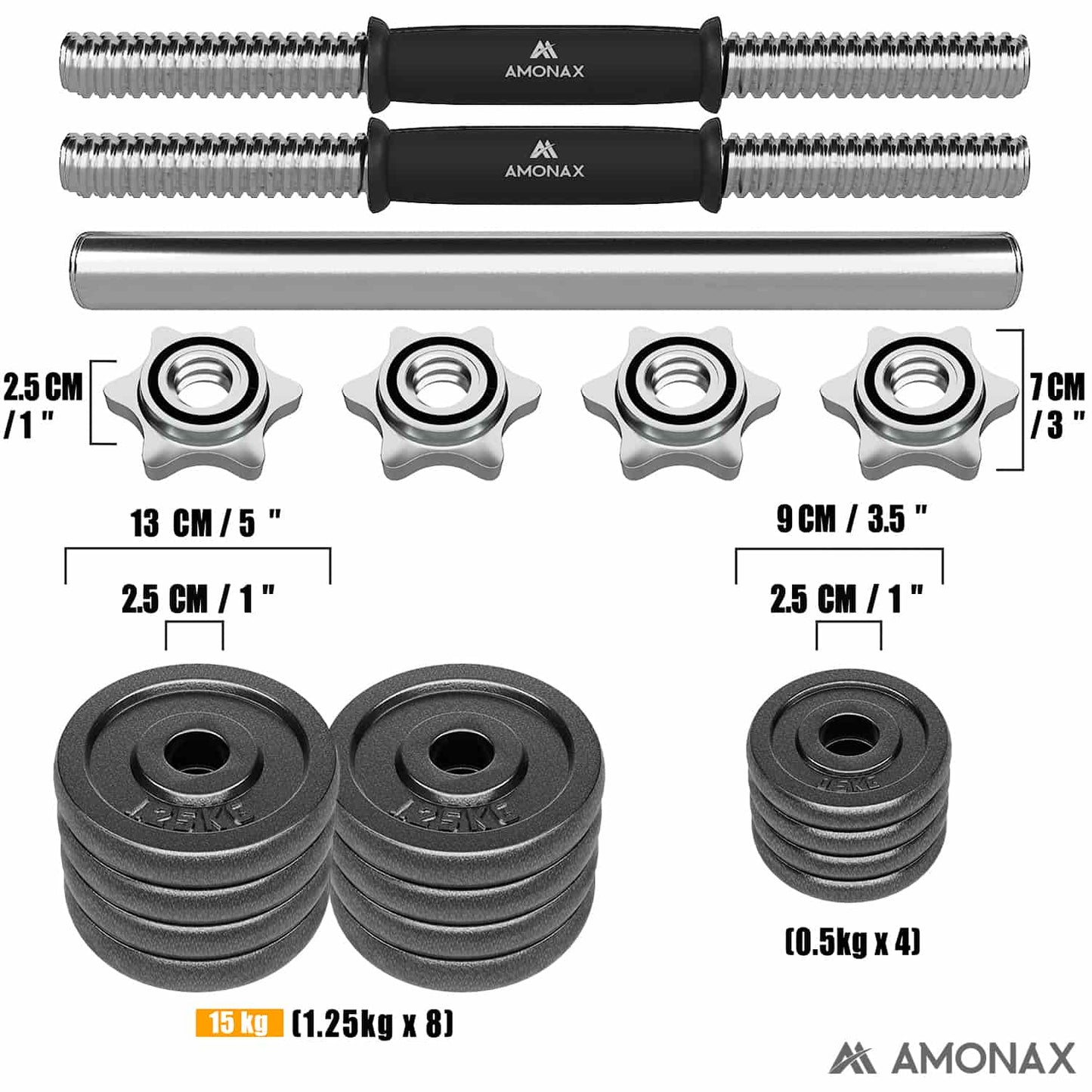 Cast Iron Adjustable Dumbbell Set for Home Gym (15–50kg)