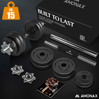 Cast Iron Adjustable Dumbbell Set for Home Gym (15–50kg)