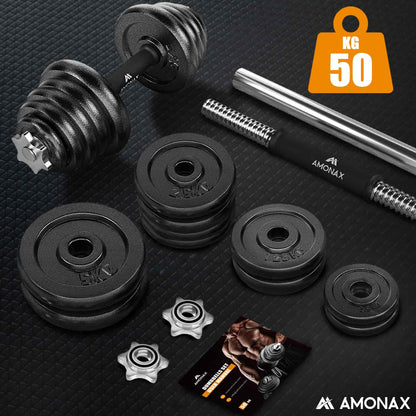 Cast Iron Adjustable Dumbbell Set for Home Gym (15–50kg)