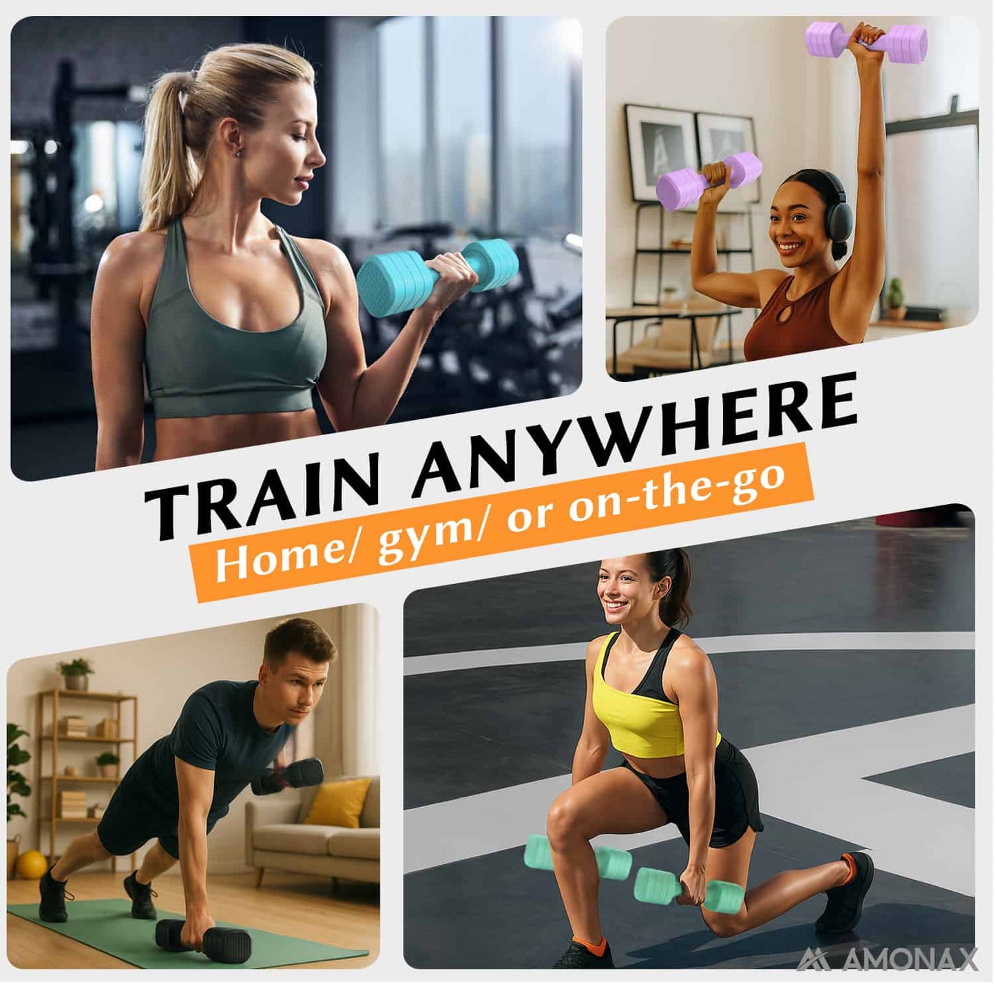 Adjustable Dumbbell Set – 4-in-1 Quick-Release (2.3kg ×2)