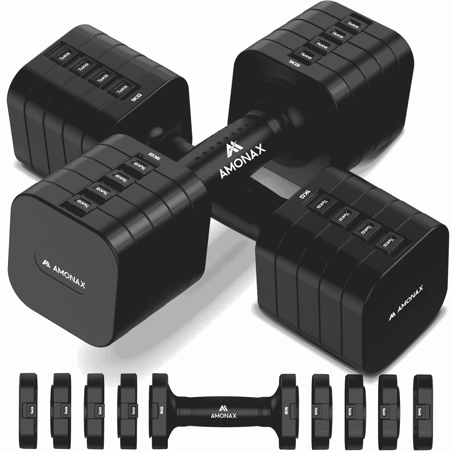 Adjustable Dumbbell Set – 5-in-1 Quick-Release (5kg ×2)