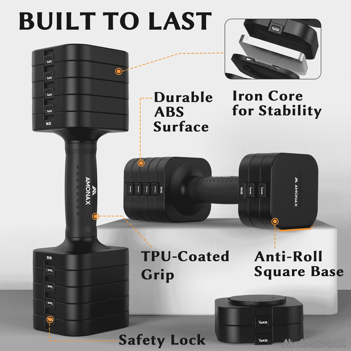 Adjustable Dumbbell Set – 5-in-1 Quick-Release (5kg ×2)