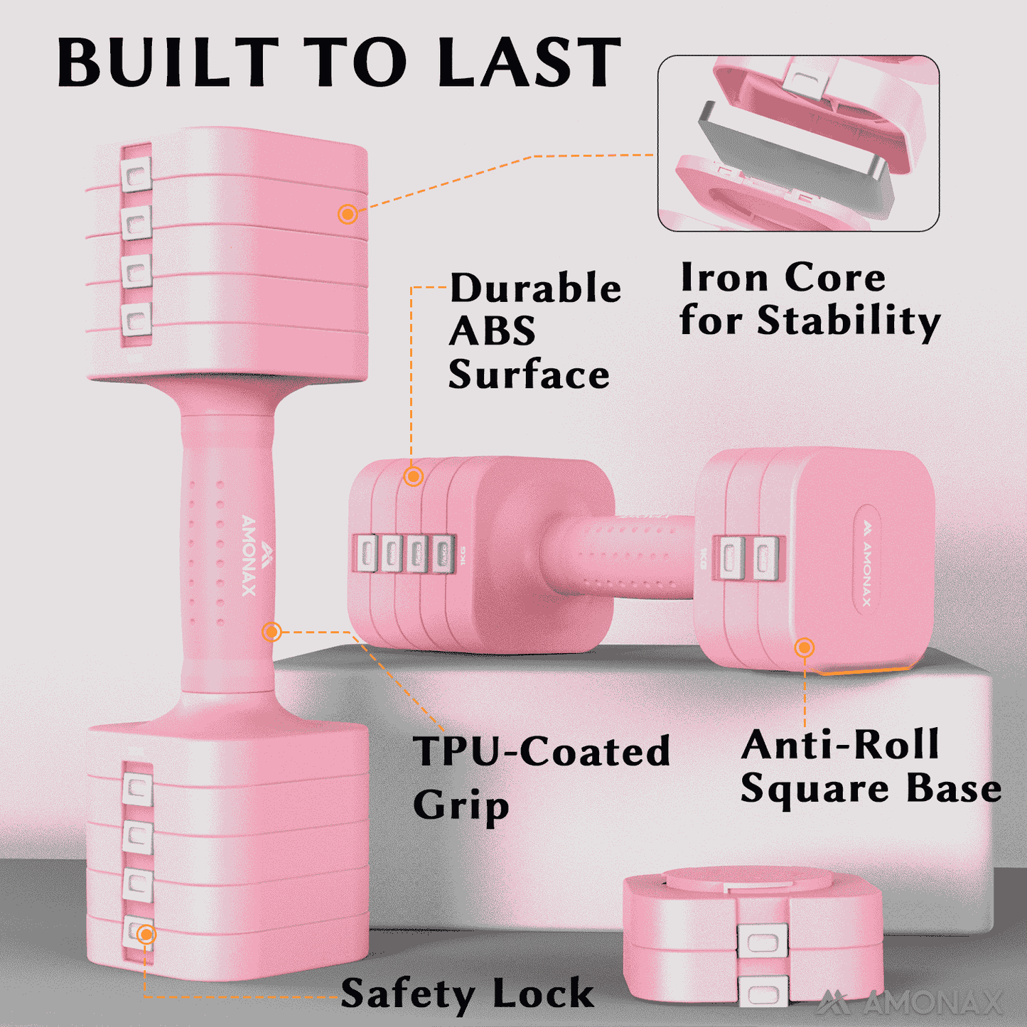 Adjustable Dumbbell Set – 5-in-1 Quick-Release (5kg ×2)