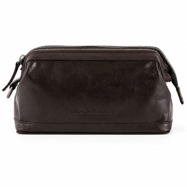 Jefferson Menswear Leather Wash Bag