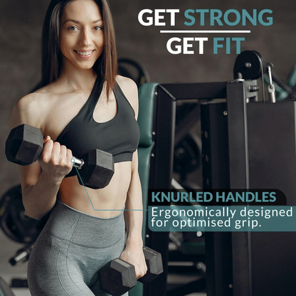 Hex Rubber Dumbbell Pairs (KG)