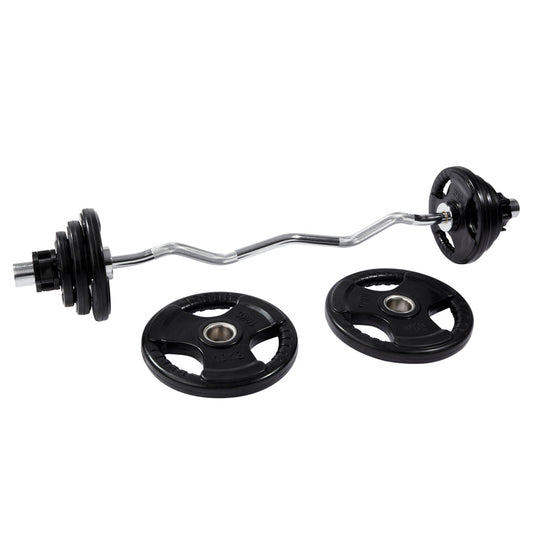Olympic EZ Curl Bar & Tri-Grip Plates Bundle