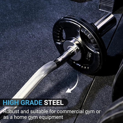 Olympic EZ Curl Bar & Tri-Grip Plates Bundle