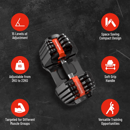 Strongway 22KG Adjustable Dumbbells Set (PAIR)
