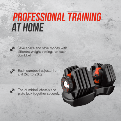 Strongway 22KG Adjustable Dumbbells Set (PAIR)