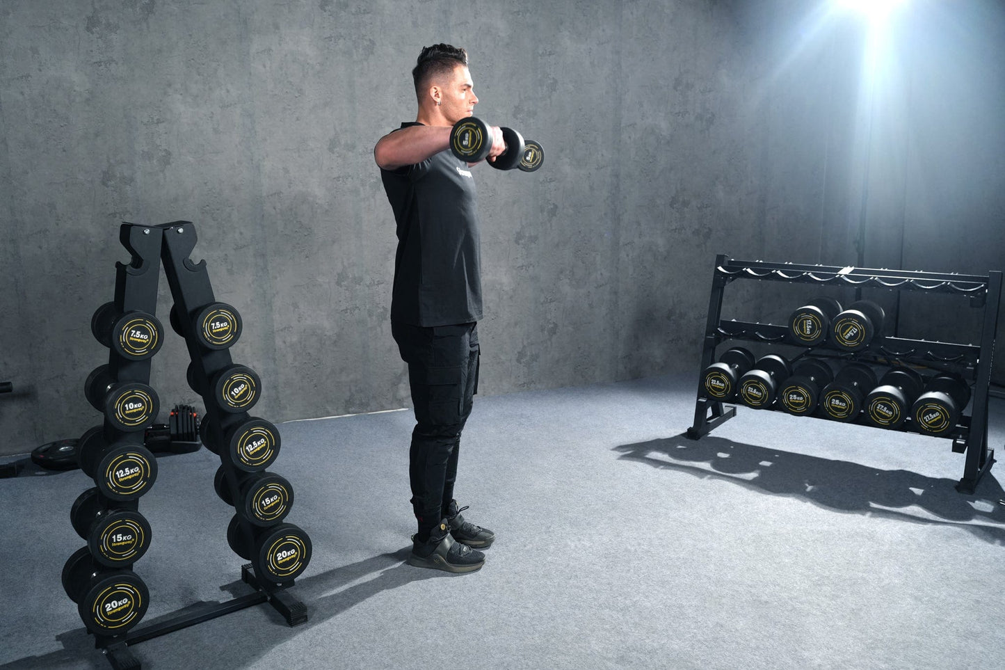 Strongway 2x 22.5KG Round Rubber Dumbbells