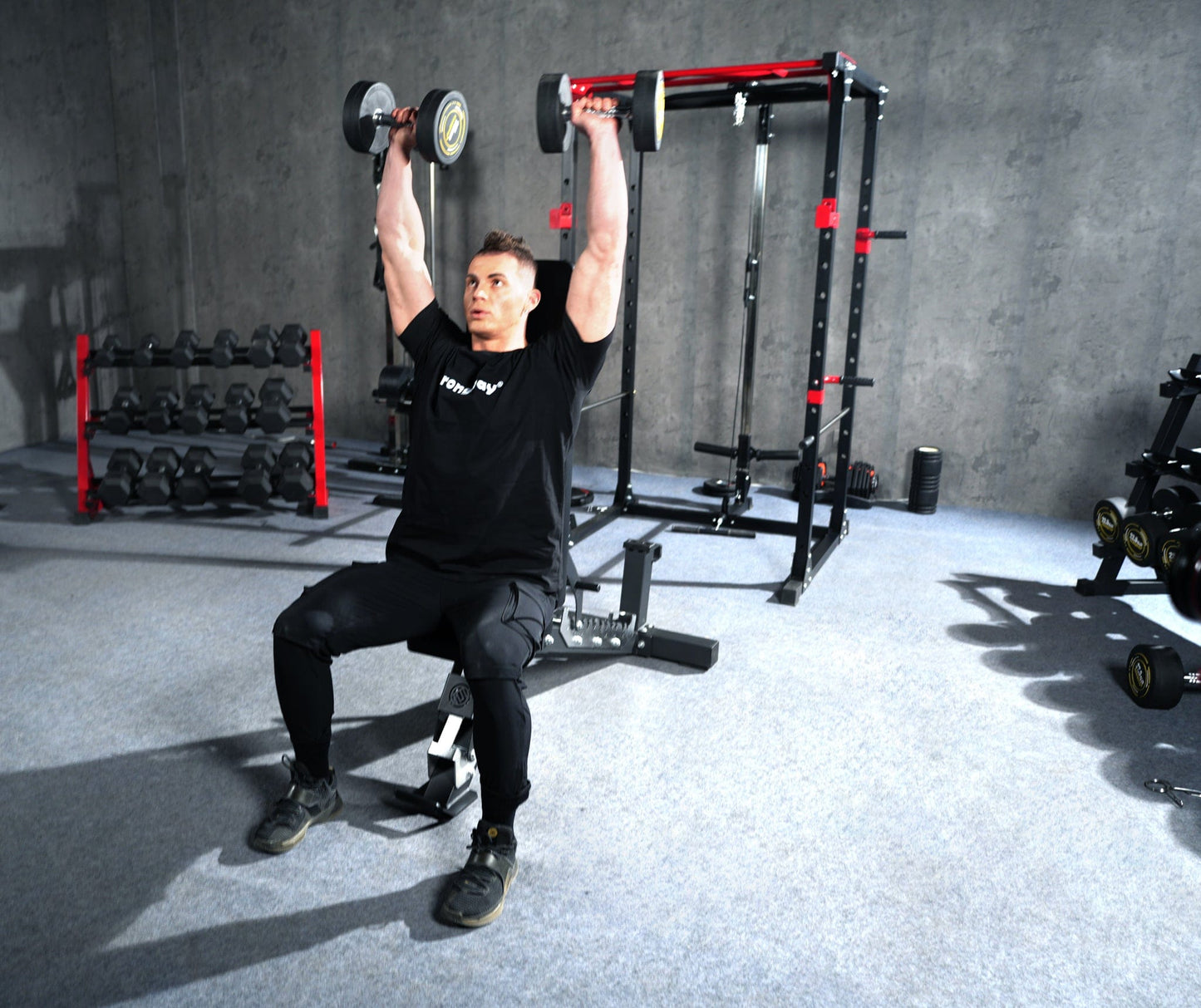 Strongway 2x 22.5KG Round Rubber Dumbbells