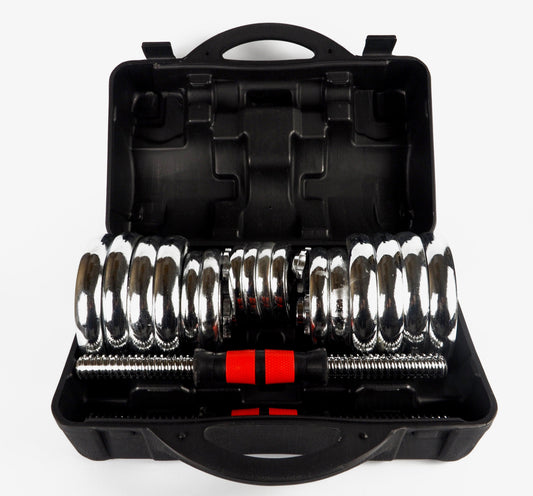 Strongway™ 30KG Chrome Dumbbells Adjustable Weight Set with Storage Box