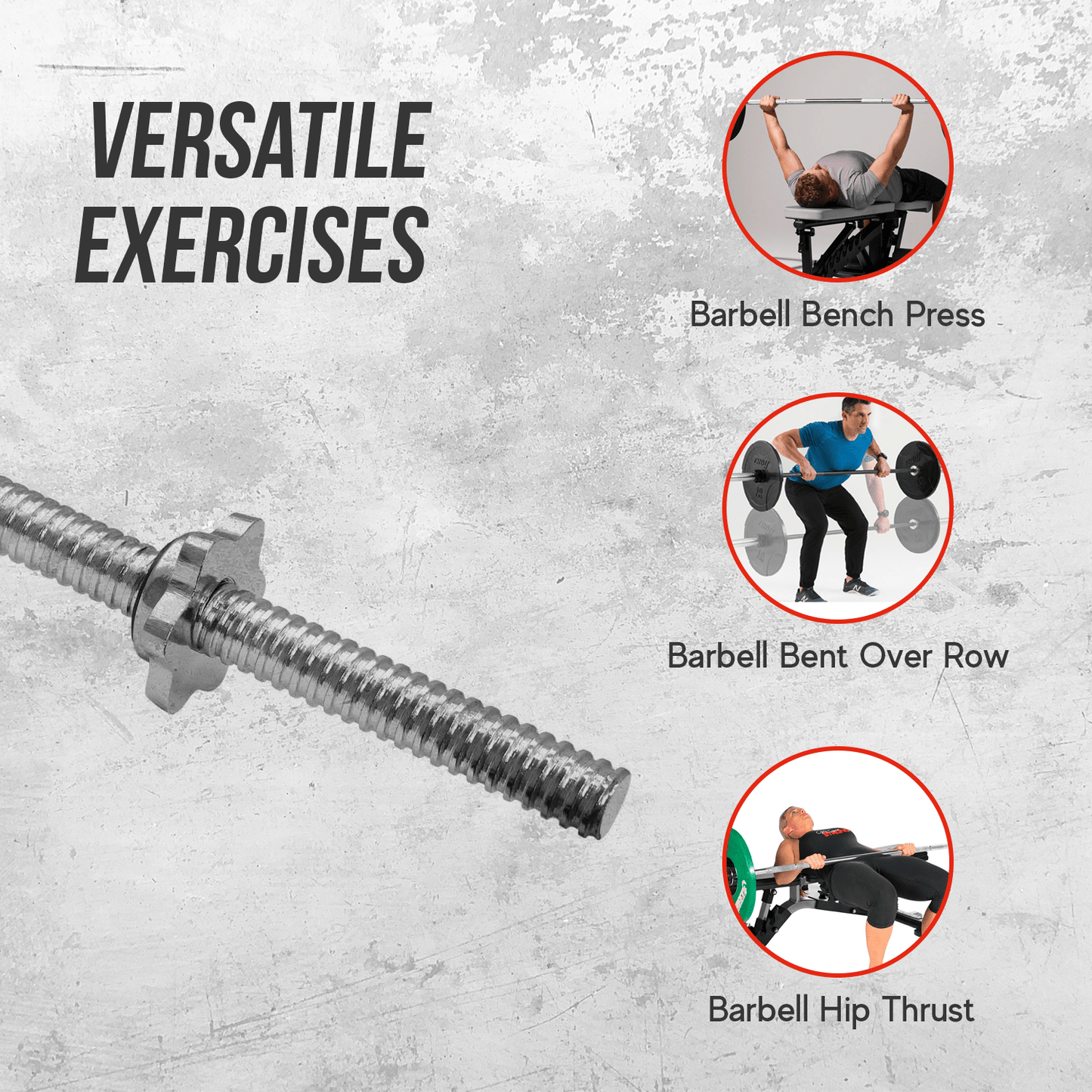 Strongway 6FT 1 INCH Bar Barbell - (330LBS/150KG Rated)