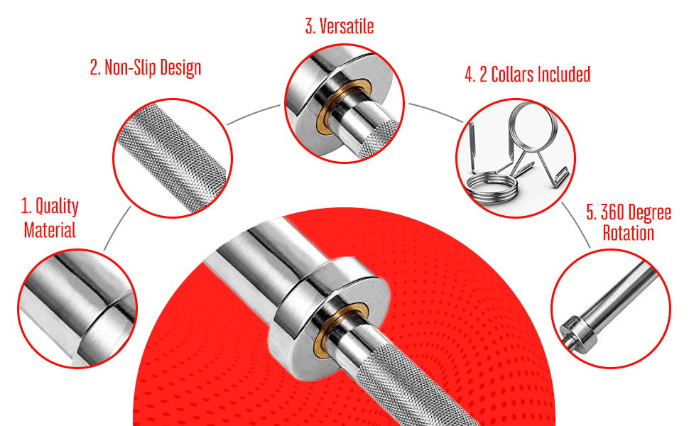 Strongway 6FT Olympic Bar Barbell - (550LBS/250KG Rated)