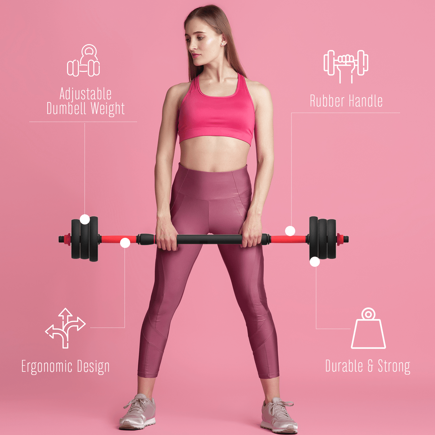 STRONGWAY™ Adjustable 6 in 1 Dumbbell Barbell Kettlebell Push Up Set - 20KG 30KG 40KG SETS