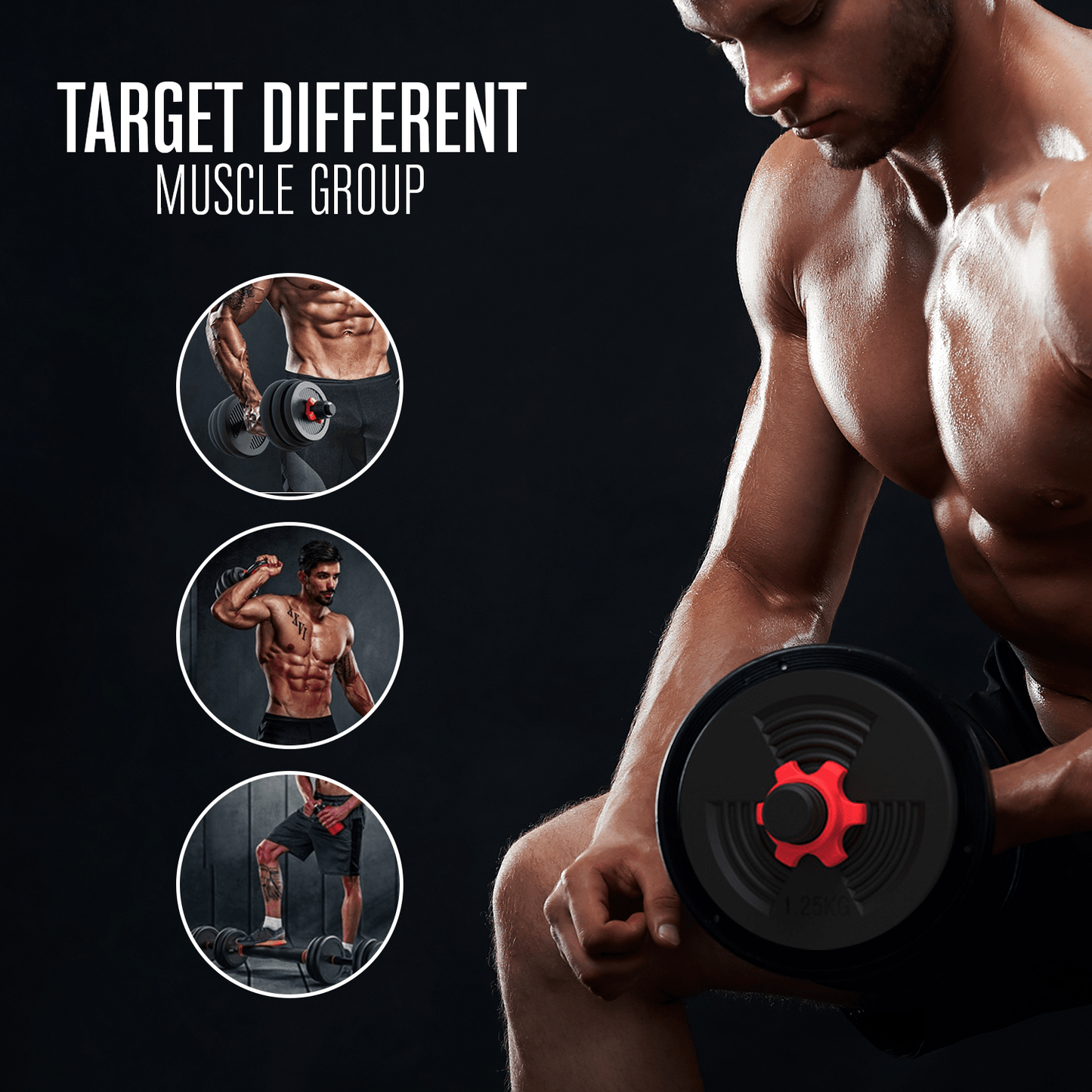 STRONGWAY™ Adjustable 6 in 1 Dumbbell Barbell Kettlebell Push Up Set - 20KG 30KG 40KG SETS
