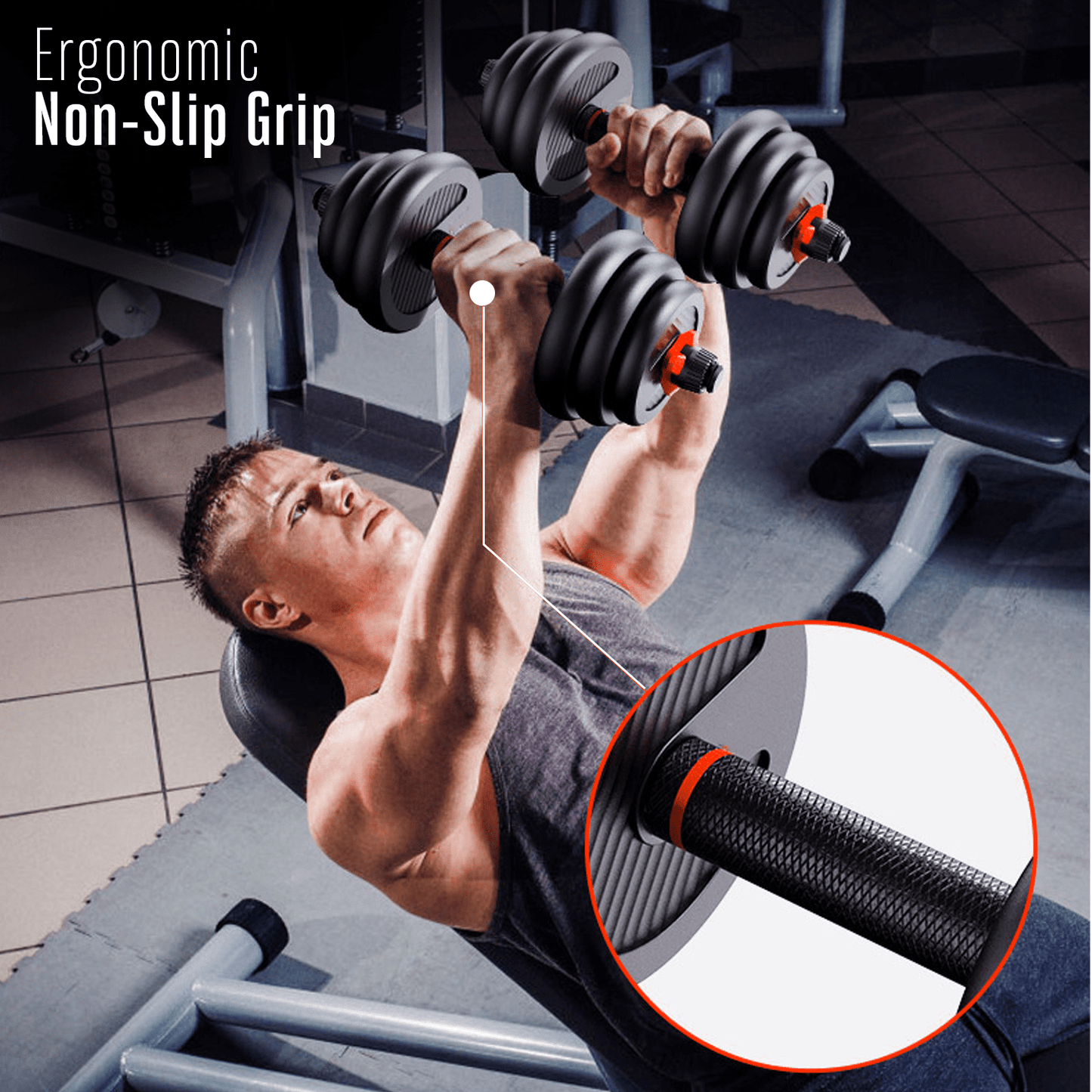 STRONGWAY™ Adjustable 6 in 1 Dumbbell Barbell Kettlebell Push Up Set - 20KG 30KG 40KG SETS