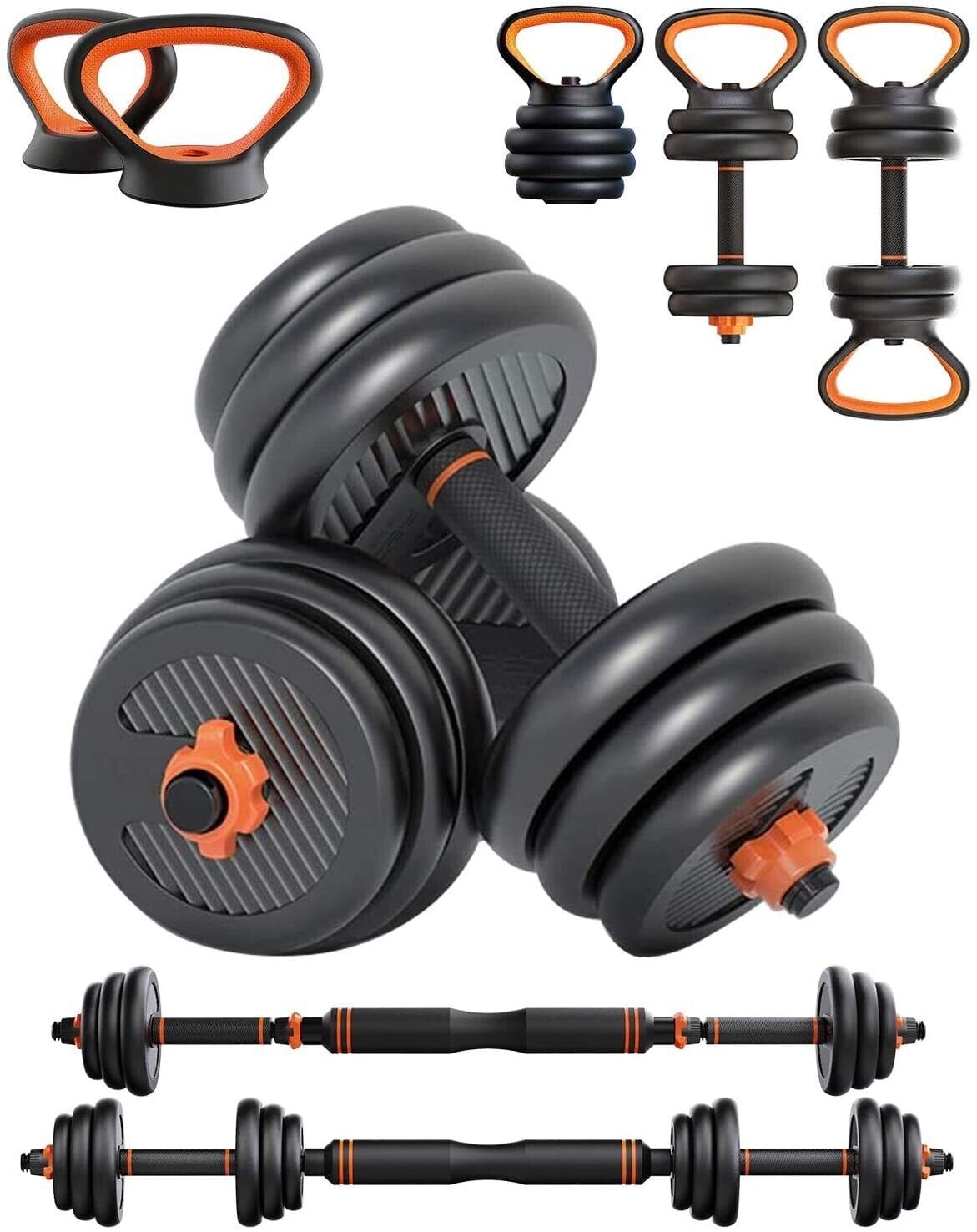 Strongway Adjustable 6 in 1 Dumbbell Barbell Kettlebell Push Up Set - 20KG, 30KG and 40KG SETS
