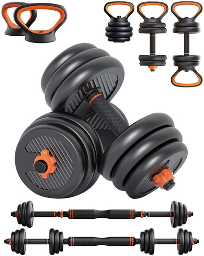 Strongway Adjustable 6 in 1 Dumbbell Barbell Kettlebell Push Up Set - 20KG, 30KG and 40KG SETS